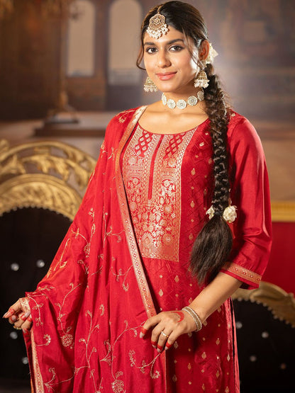 Women Regular Kurta with Trousers & With Dupatta