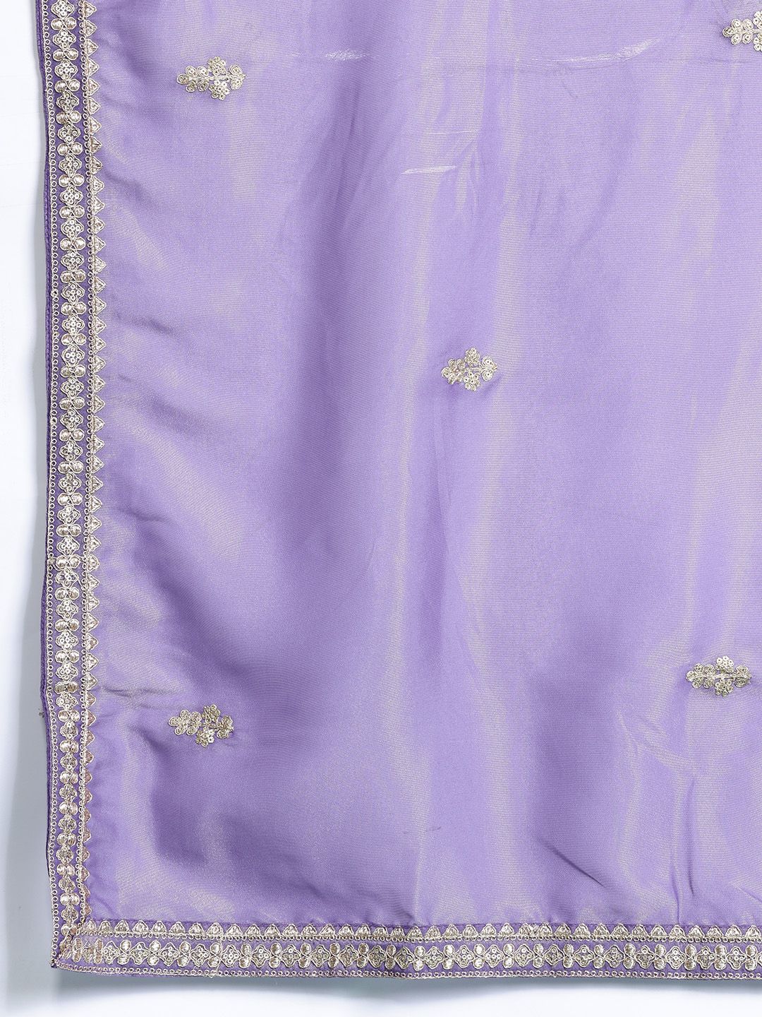 Ethnic Motifs Embroidered Sequinned Kurta With Palazzos & Dupatta