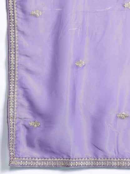 Ethnic Motifs Embroidered Sequinned Kurta With Palazzos & Dupatta