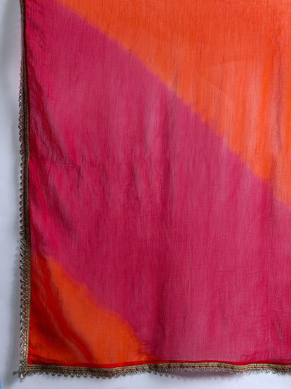 Ethnic Motifs Embroidered Zari Kurta With Trousers & Dupatta