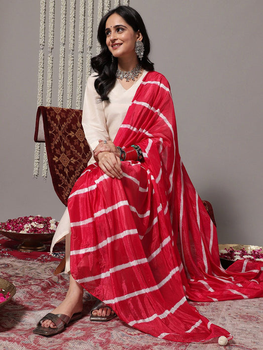 Dhiyona SN Women's V-Neck Straight Kurta With Trousers & Dupatta