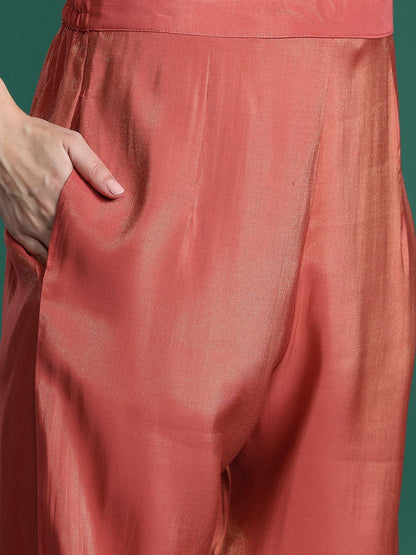 Ethnic Motifs Embroidered Sequinned Kurta with Trousers & With Dupatta