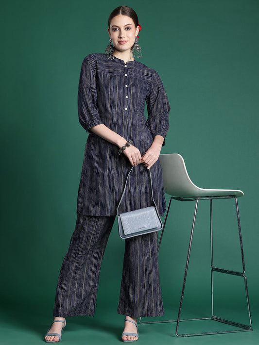 Dhiyona IE Printed Regular Pure Cotton Kurta with Palazzos
