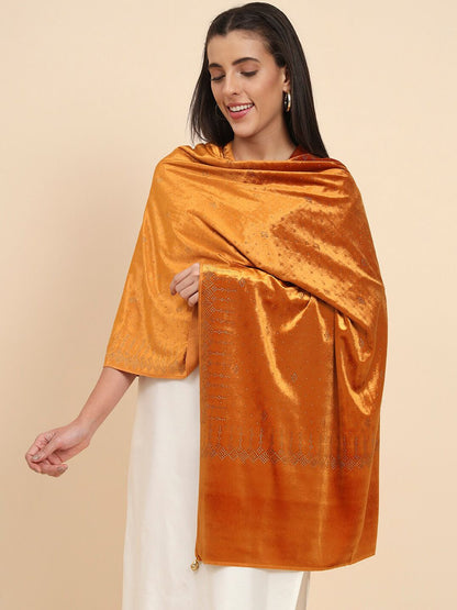 Dhiyona PA Embellished Beads and Stones Velvet Shawl