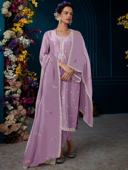 Ethnic Motifs Embroidered Regular Beads And Stones Kurta With Trousers & Dupatta