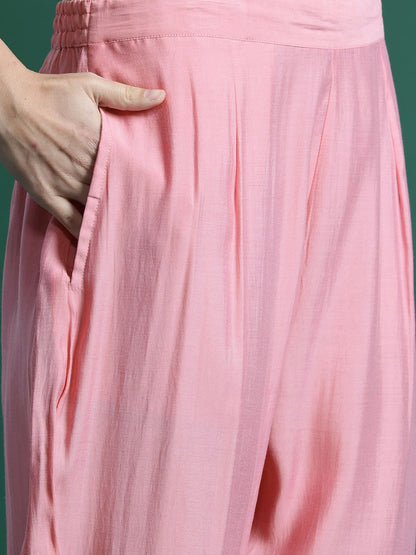 Floral Embroidered Regular Sequinned Kurta with Trousers & Dupatta