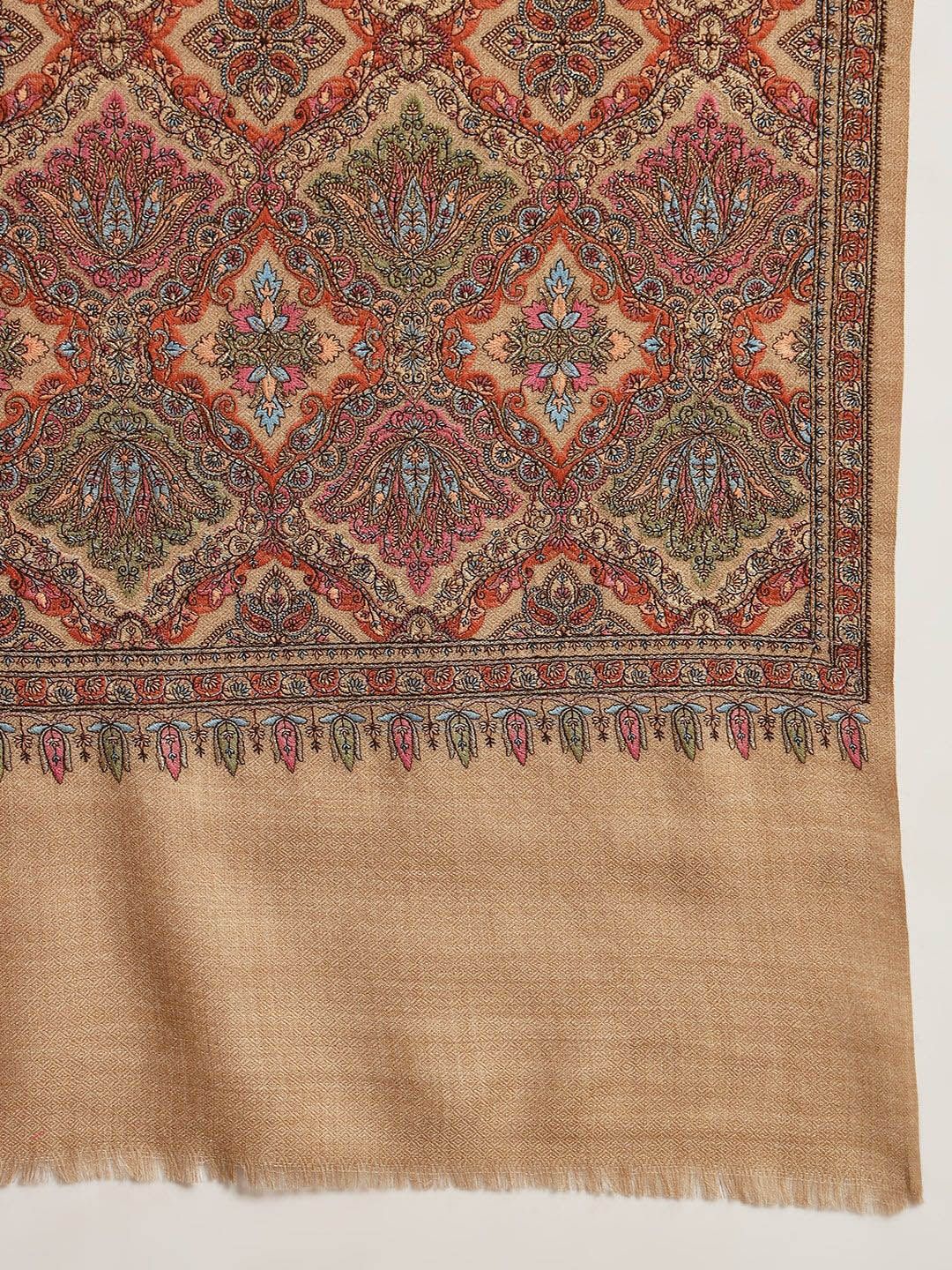 Dhiyona PA Paisley Embroidered Woollen Silk Shawl