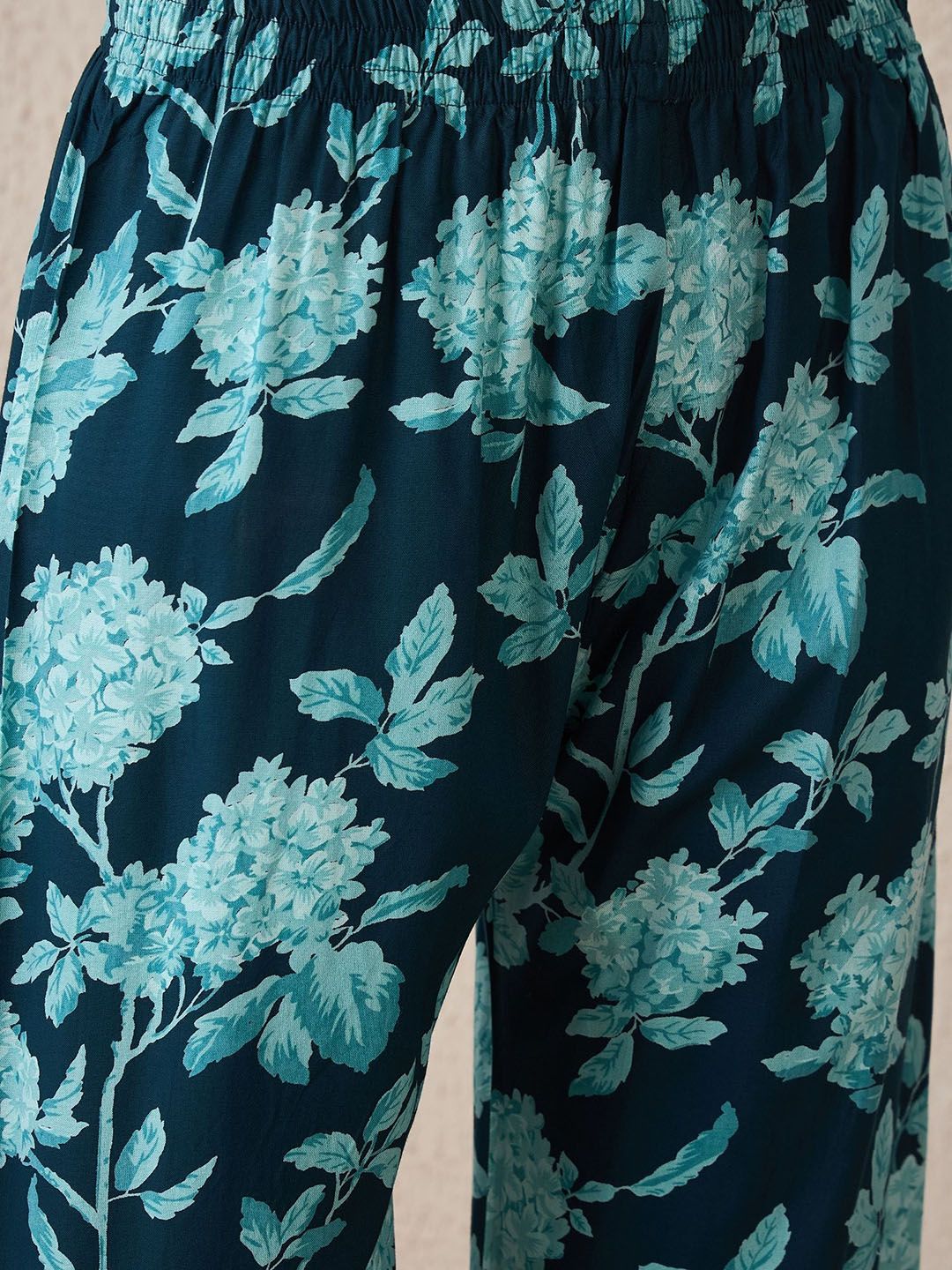 Dhiyona IE Printed Mandarin Collar Tunic With Palazzo