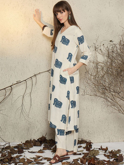Women Ethnic Motifs Printed Kurta with Palazzo