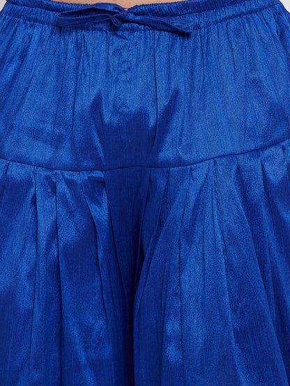 Men's Blue Silk Blend Regular Dhoti