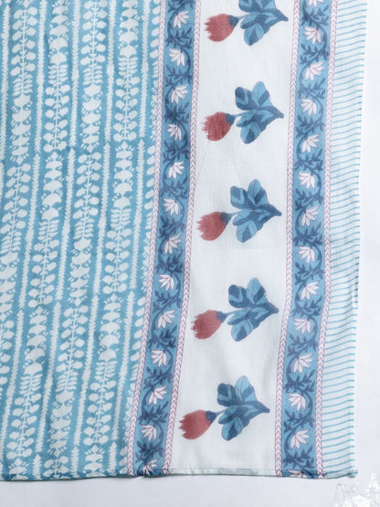 Women Floral Printed Regular Pure Cotton Kurta with Trousers & With Dupatta
