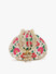 Dhiyona NR Women Cream-Coloured & Green Embroidered Tasselled Potli Clutch