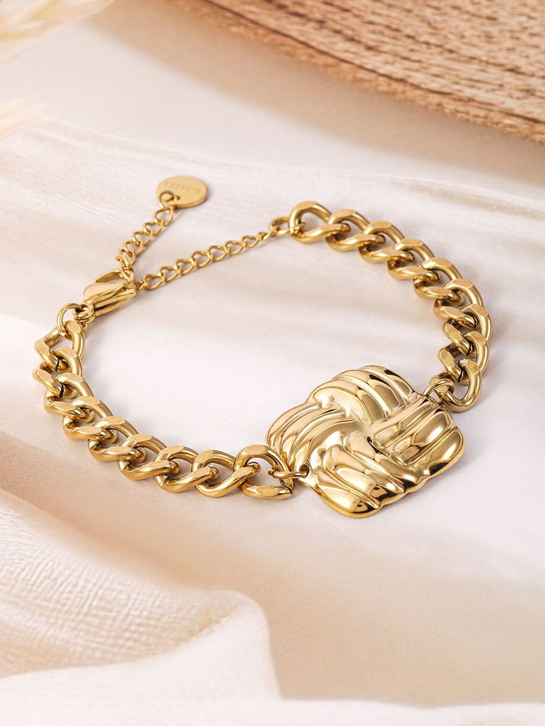 Dhiyona RJ Women's 18K Gold Plated Stainless Steel Tarnish-Free Waterproof Demi-Fine Chain Bracelet