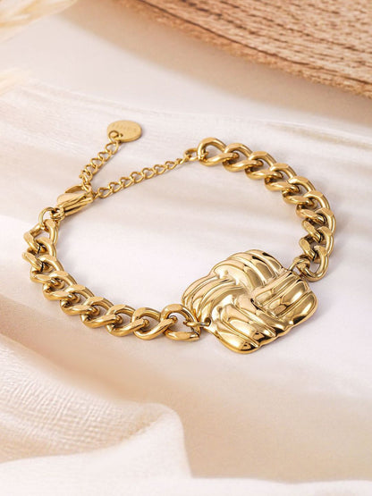 Dhiyona RJ Women's 18K Gold Plated Stainless Steel Tarnish-Free Waterproof Demi-Fine Chain Bracelet