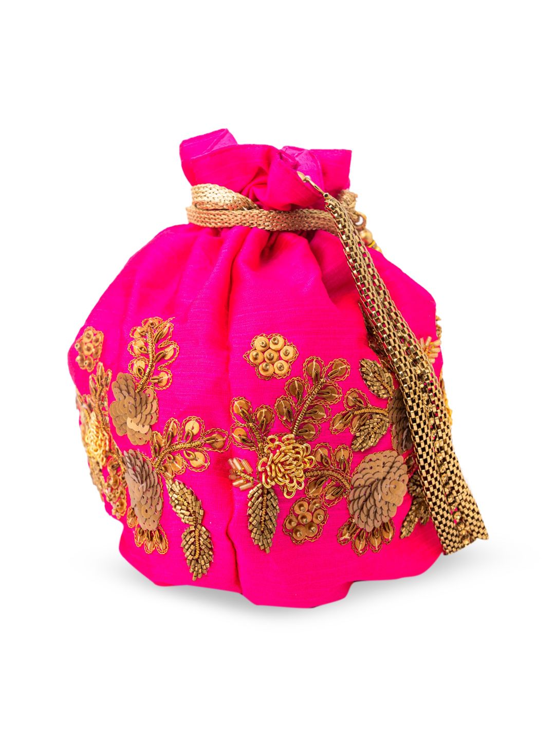 Dhiyona NR Pink Embroidered Potli Clutch