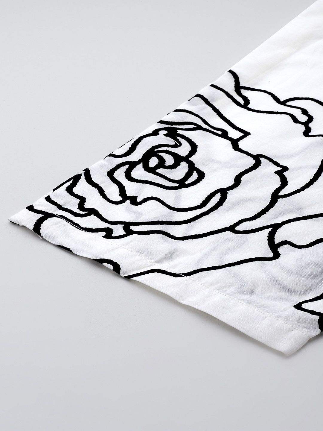 Floral Printed Mirror Work Pure Cotton Kurta with Trousers