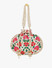 Dhiyona NR Women Cream-Coloured & Green Embroidered Tasselled Potli Clutch