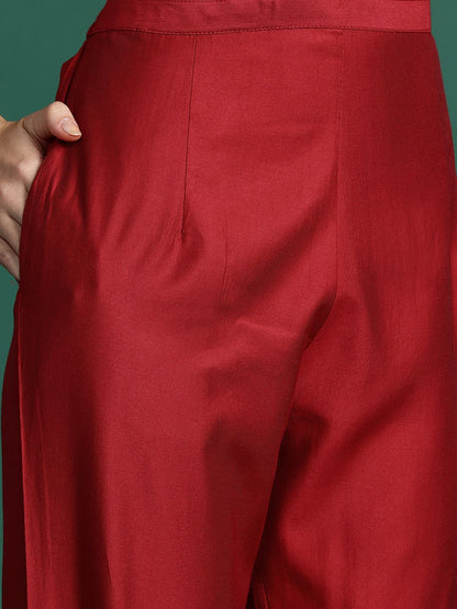 Empire Sequinned Liva Kurta with Trousers & With Dupatta