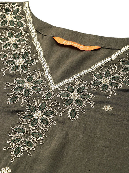 Dhiyona IE Ethnic Motifs Embroidered Kurta with Trousers & Dupatta