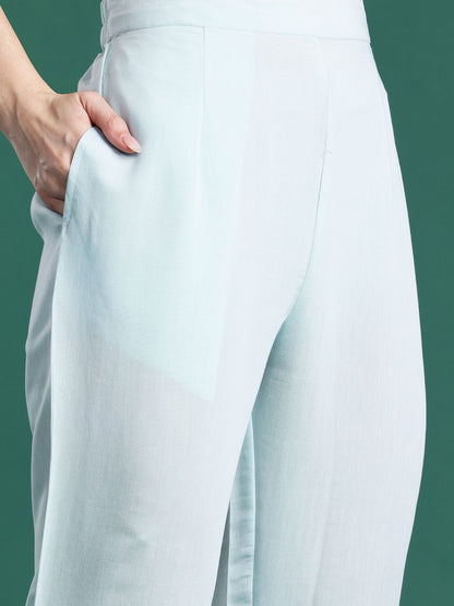 Ethnic Motifs Embroidered Thread Work Kurta with Trousers & With Dupatta