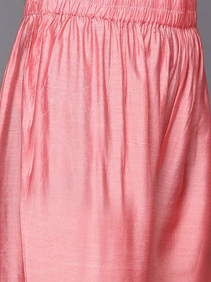 Dhiyona VA Women's Pink Ombre Printed Sequinned Kurta with Trousers & With Dupatta