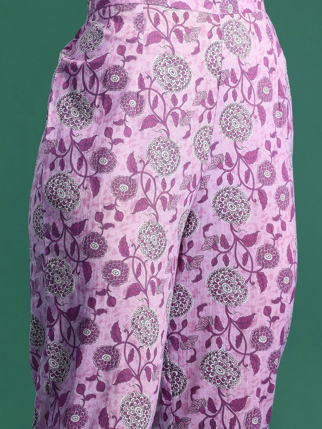 Dhiyona IE Floral Printed Pure Cotton Kurta with Trousers