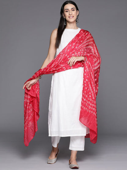 Dhiyona VA Women'sBoat Neck Sleeveless Straight Pure Cotton Kurta Set With Dupatta