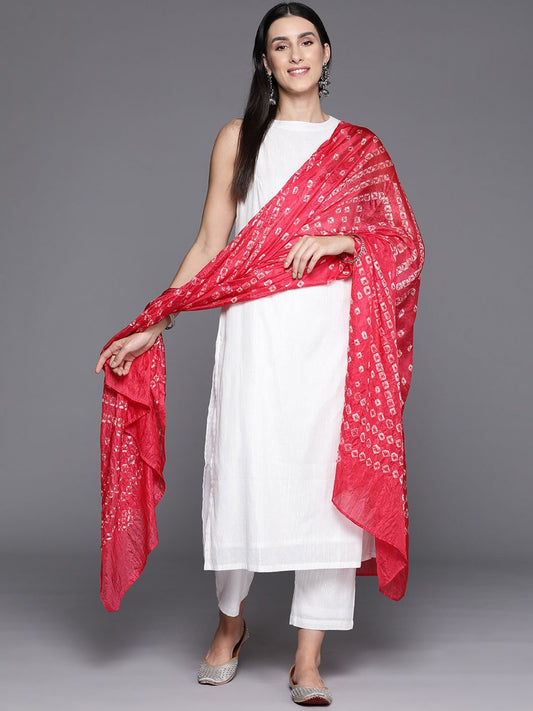 Dhiyona VA Women'sBoat Neck Sleeveless Straight Pure Cotton Kurta Set With Dupatta