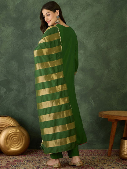 Dhiyona KA Women Embroidered A-Line Kurta Set