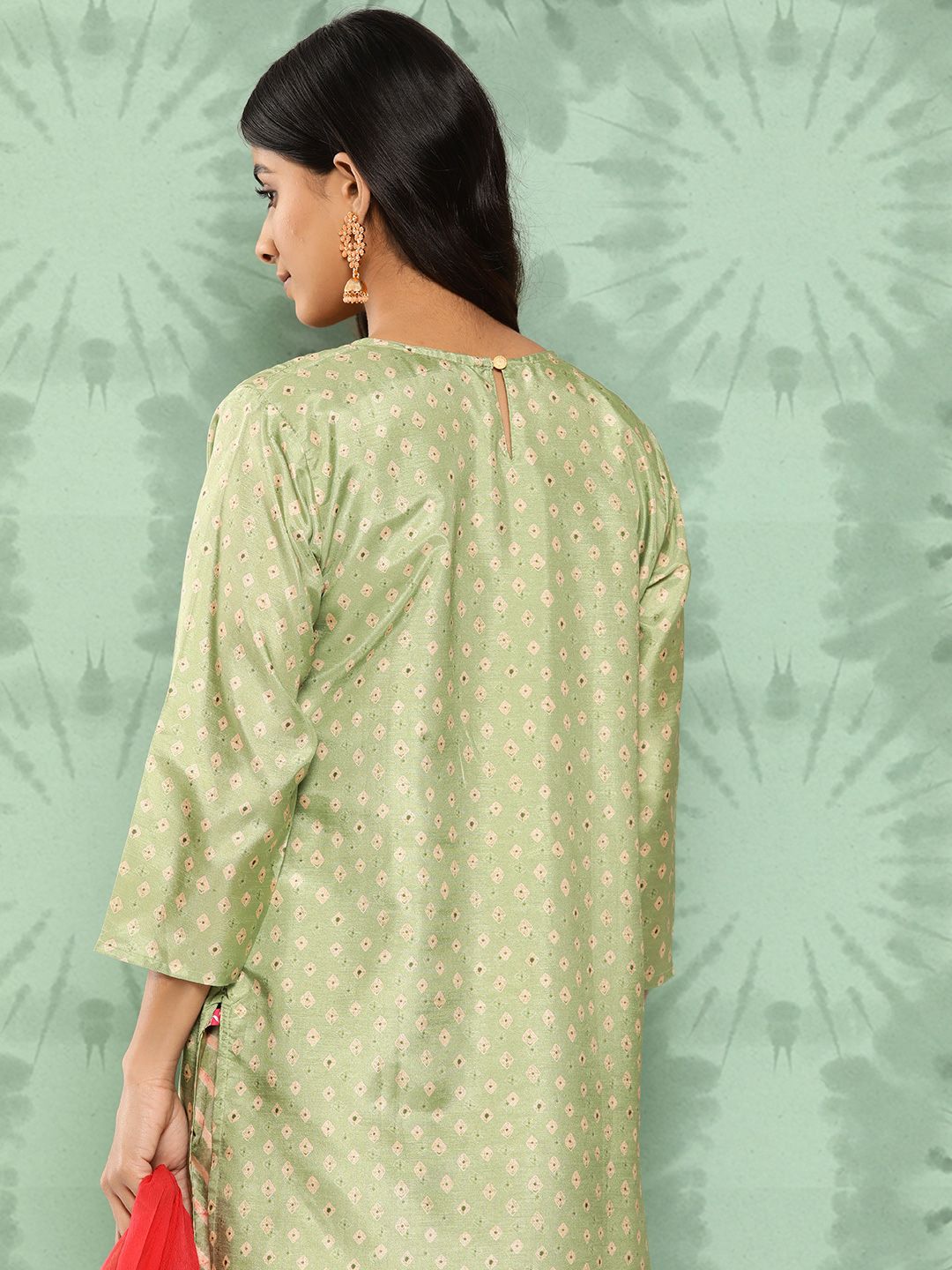 Dhiyona VA Women's Ethnic Motifs Embroidered Mirror Work Kurta with Trousers & With Dupatta