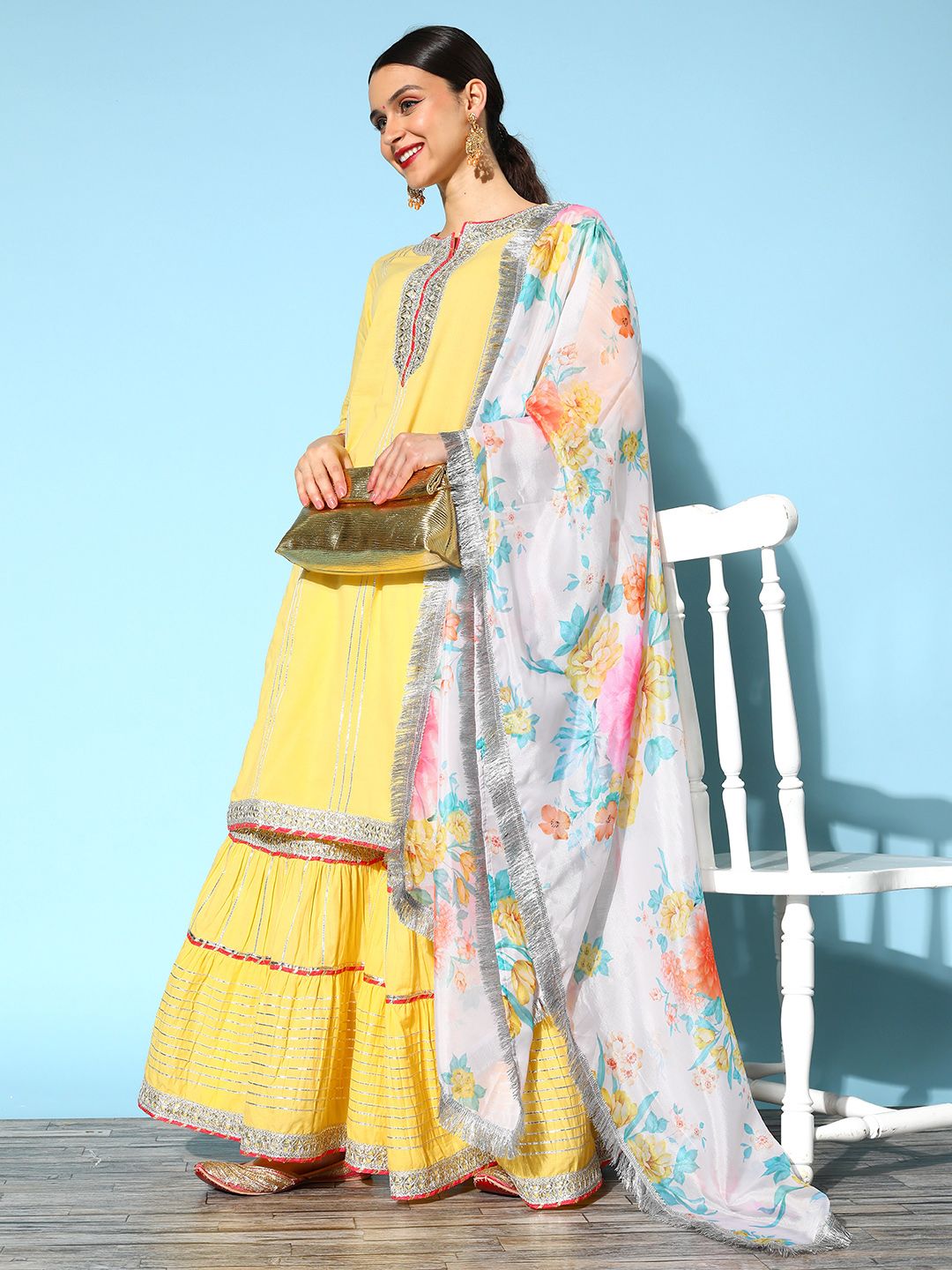 Dhiyona VA Women's Ethnic Motifs Pure Cotton Hyper Texture Kurta Set