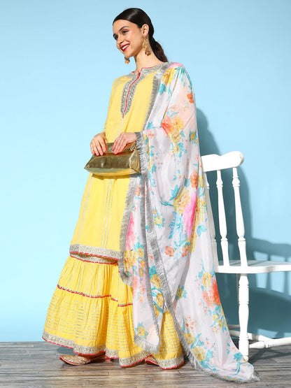 Dhiyona VA Women's Ethnic Motifs Pure Cotton Hyper Texture Kurta Set