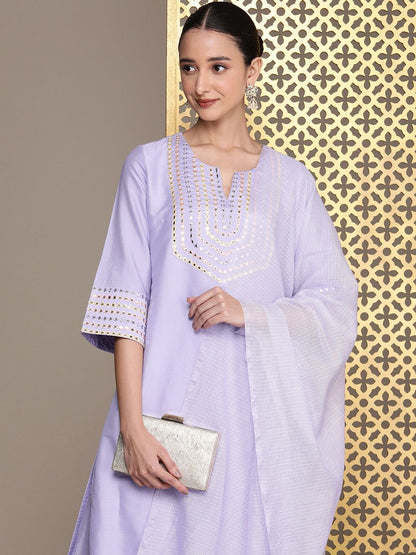Dhiyona PD Women Embroidered Beads and Stones Jashn Kurta with Palazzos & Dupatta