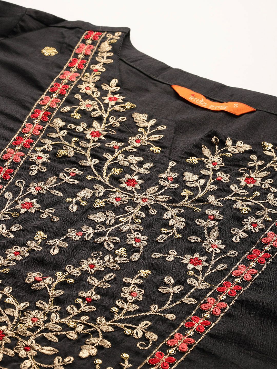 Dhiyona IE Floral Embroidered Kurta With Trousers & Dupatta