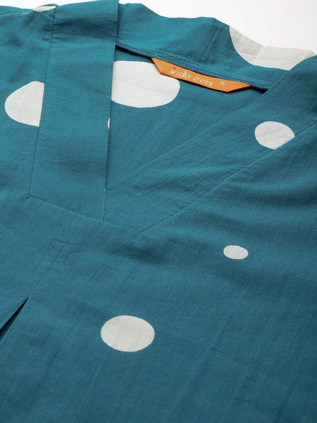 Printed Pleated Pure Cotton Kurta with Trousers