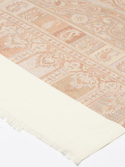 Dhiyona PA Woman Off- White Woven Design Jamawar Shawl