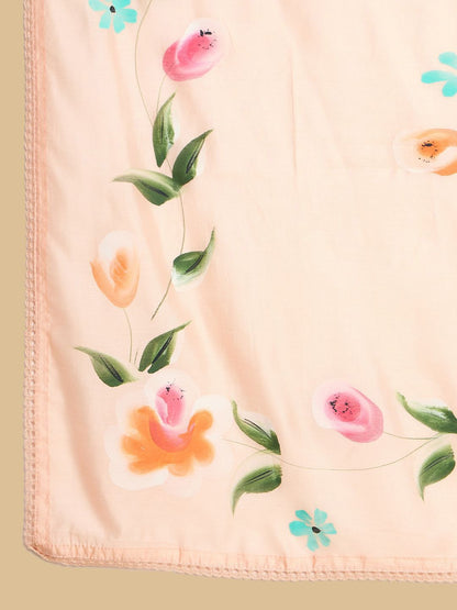 Women Floral Printed Regular Thread Work Kurta with Trousers & Dupatta