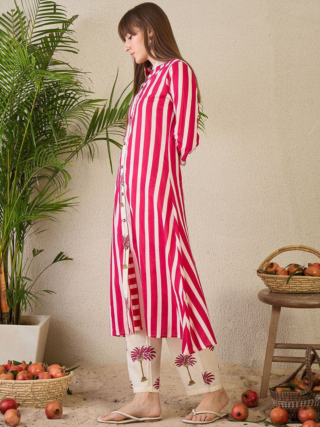 Printed Pure Cotton Kurta with Trousers