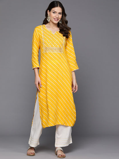 Dhiyona IE Women Leheriya Printed Sequinned Kurta