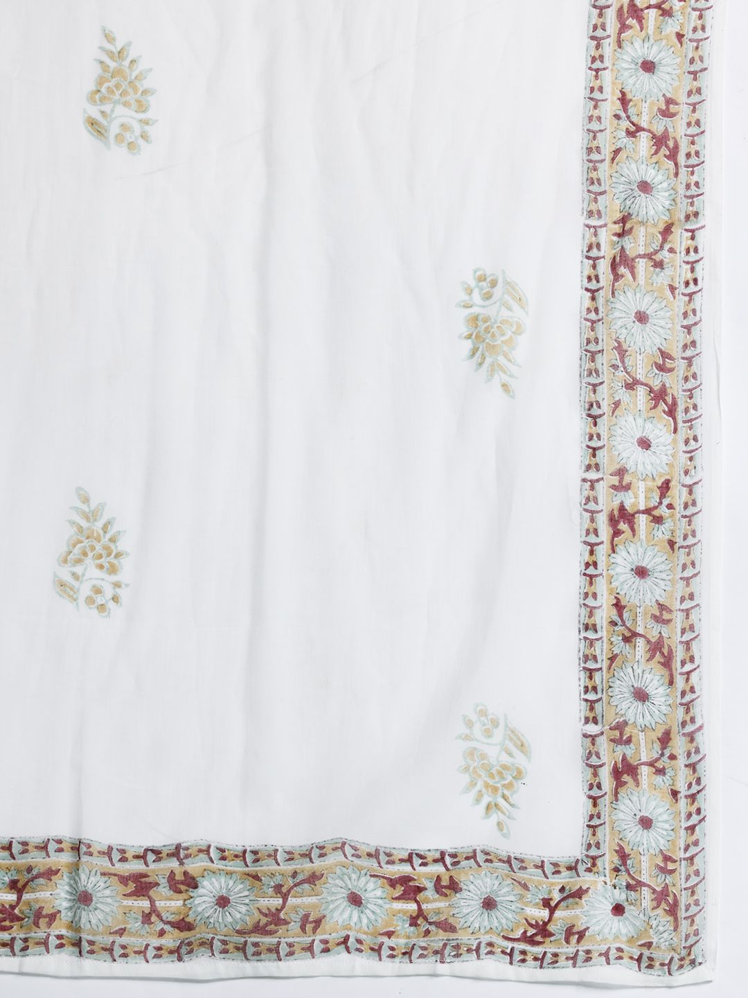 Floral Printed Empire Pure Cotton Kurta with Trousers & With Dupatta