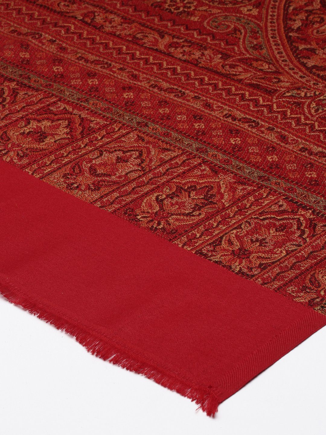 Dhiyona PA Women Red Woven Design Jamawar Shawl