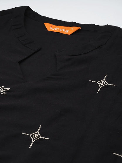 Ethnic Motifs Embroidered Pure Cotton Kurta with Palazzos