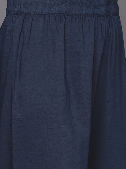 Dhiyona VA Women's Blue Embroidered Kurta with Trousers & With Dupatta