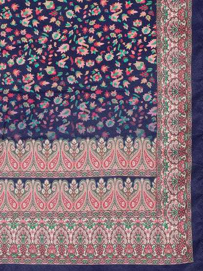 Dhiyona VA Women'sFloral Printed Kurta with Trouser & Dupatta