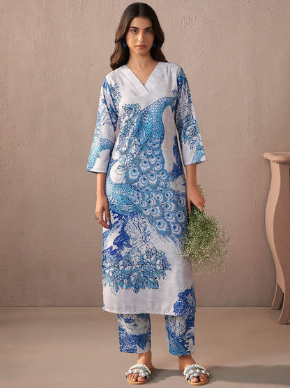 Floral Printed Straight Kurta With Trouser
