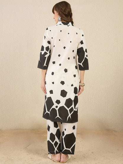 Dhiyona IE Printed Pure Cotton Kurta & Trouser Co-Ords