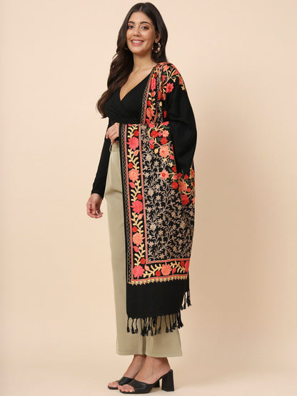 Dhiyona PA Ethnic Motifs Embroidered Shawl