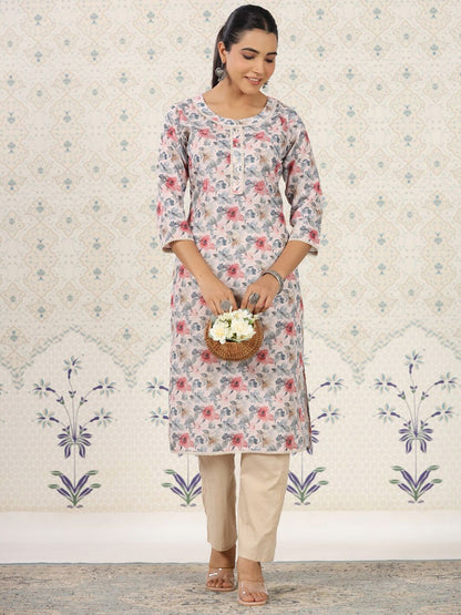 Dhiyona OD  Floral Printed Straight Kurta