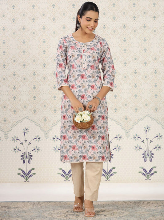 Dhiyona OD  Floral Printed Straight Kurta