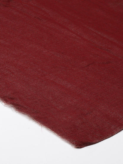 Dhiyona PA Women Maroon Solid Pashmina Wool Shawl
